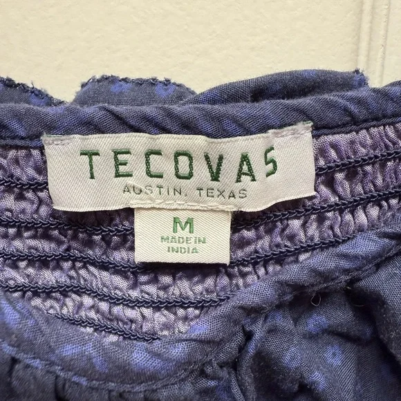 Tecovas Midnight Blue Ruffle Crop Top - Picture 3 of 7